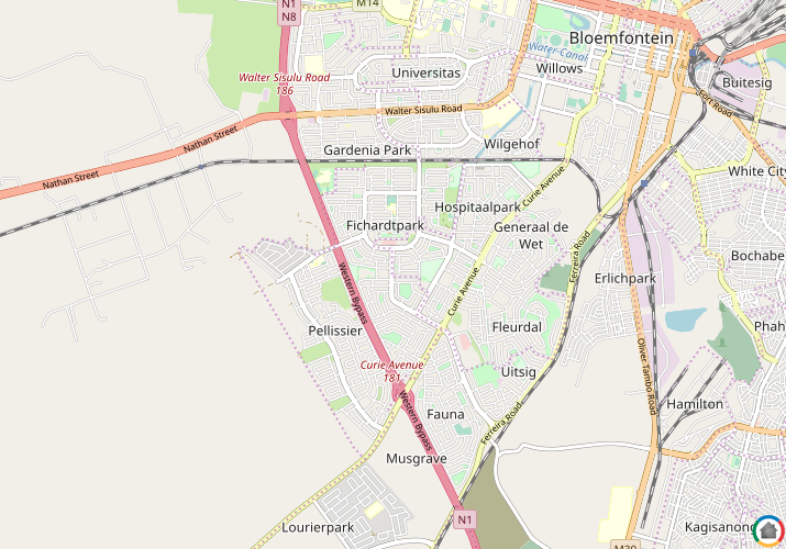 Map location of Fichardt Park
